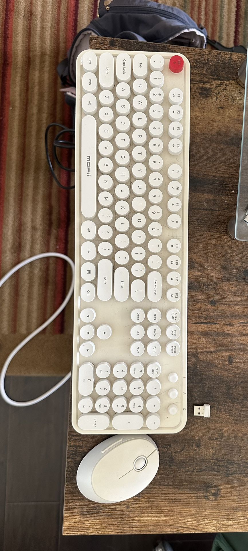 Wireless Keyboard And Mouse In Creamy White