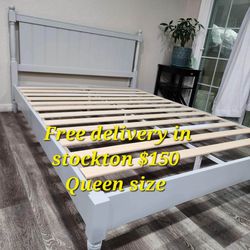 Queen Size Bed Frame New $150.❗️ Free Delivery.❗️  Base Para Cama Nueva Queen 