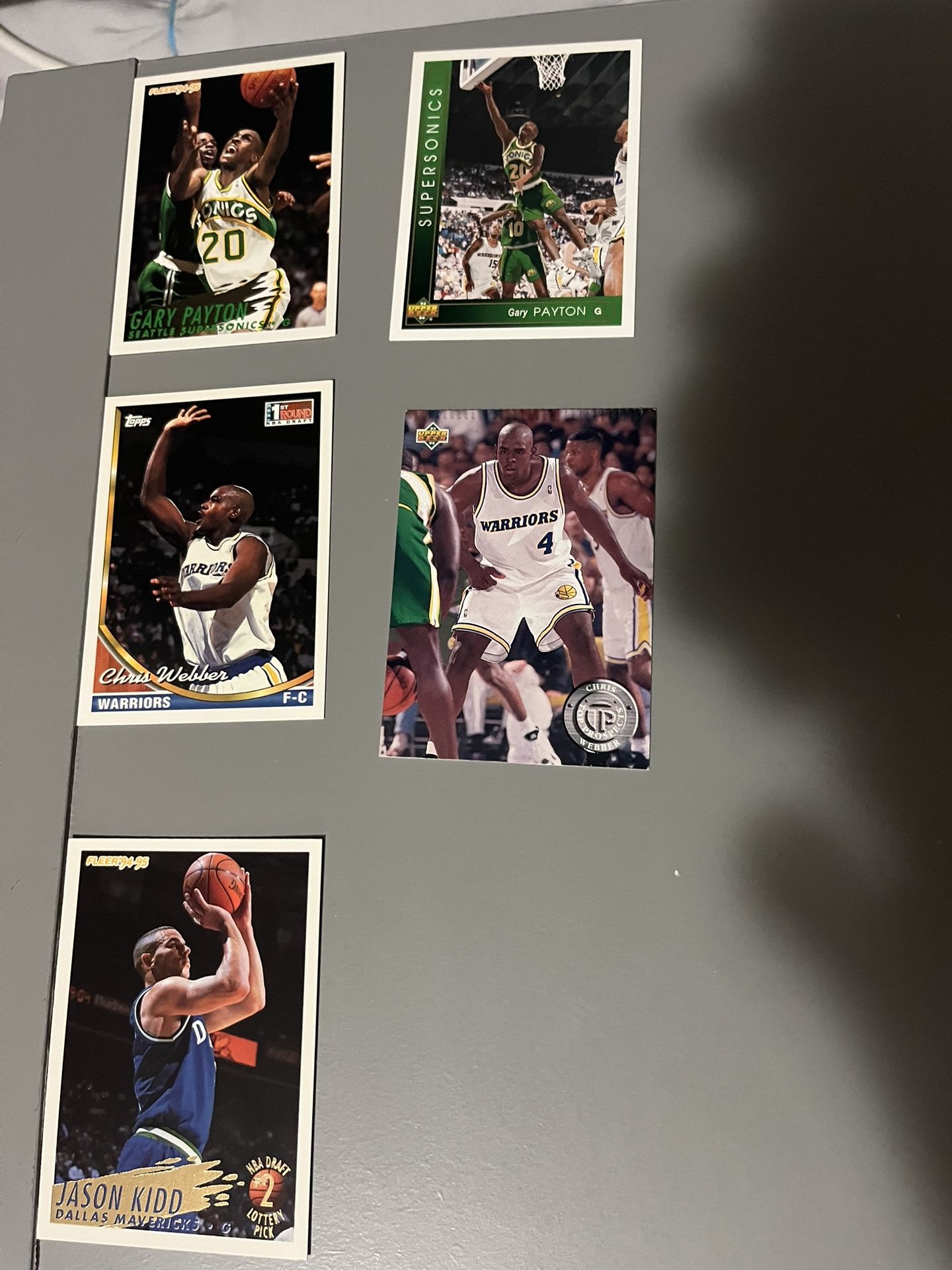 Gary Payton, Chris Webber& Jason Kidd Basketball Cards