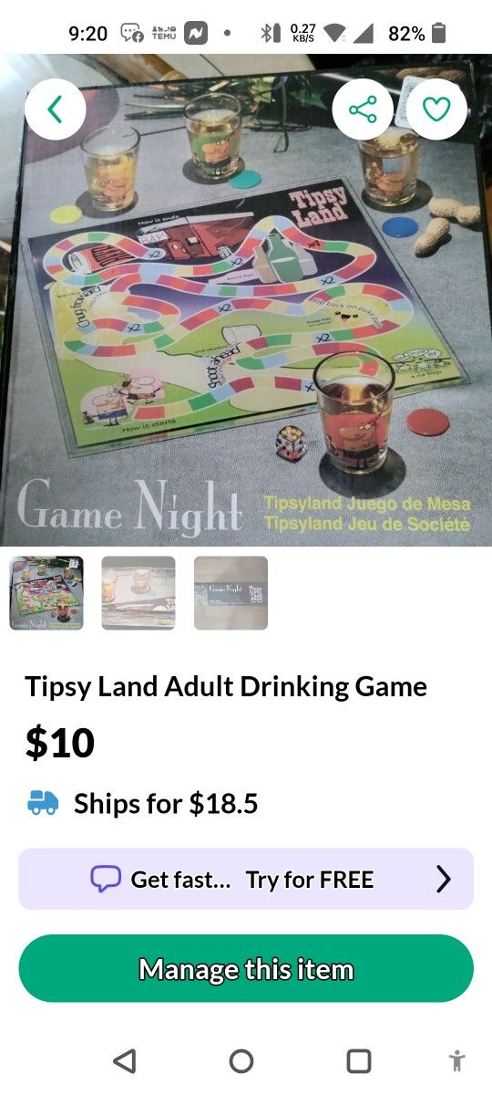 Tipsy Land Adult Drinking Game