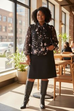 Eva Mendes Sheer Starry Blouse