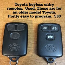 Toyota keyless entry remotes.