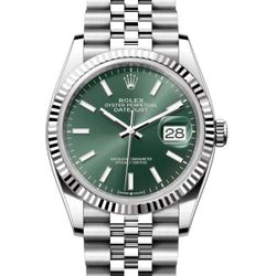 Rolex Datejust 41mm Green Index Oystersteel White Gold Jubile