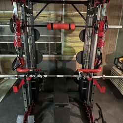 Smith Machine 200 | Adjustable Bench | 245lb Cast Iron Olympic Weights | 7ft Olympic Bar | Fitness | Gym Equipment | FREE DELIVERY/INSTALLATION 🚚 🛠️