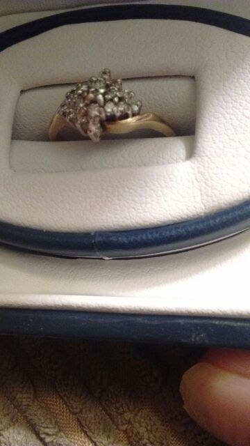 This ring is a beautiful diamond cluster ring. I wore it for a few