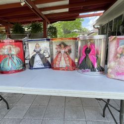 Barbie dolls collection with special 1995 edition.