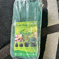 Delxo 5 Pack 7 Gallon Potato Grow Bags Two Sidesvelcro Window Vegetable Grow Bags
