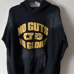 Hellstar “No Guts No Glory” Hoodie – Black/Yellow – Size L ⚡🔥