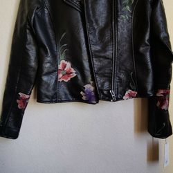 Floral Leather Jacket SM