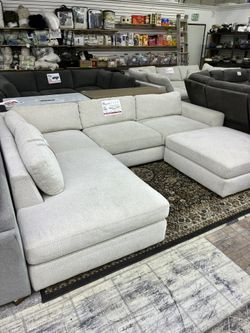 Costco fabric L-shaped sofa