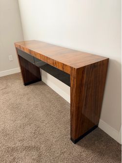 Macassar Ebony veneer sofa entry table