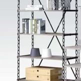 MODERN INDUSTRIAL SHELVING WOOD AND CHAINLINK  Size Is 40x18x72 Tall