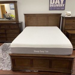 MODERN NEW SHERRY QUEEN BEDROOM SET ON SALE ONLY $999. KING SET $1099. IN STOCK SAME DAY DELIVERY 🚚 EASY FINANCING 