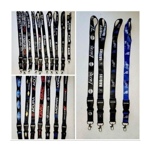 CHEVY/GMC/BMW/HONDA/TOYOTA/CADILLAC/MOPAR/DODGE/RAIDERS/DODGERS/FORD Lanyard Keychain/Llavero Cordon