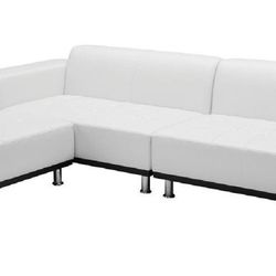White Eco Leather Sectional Sofa