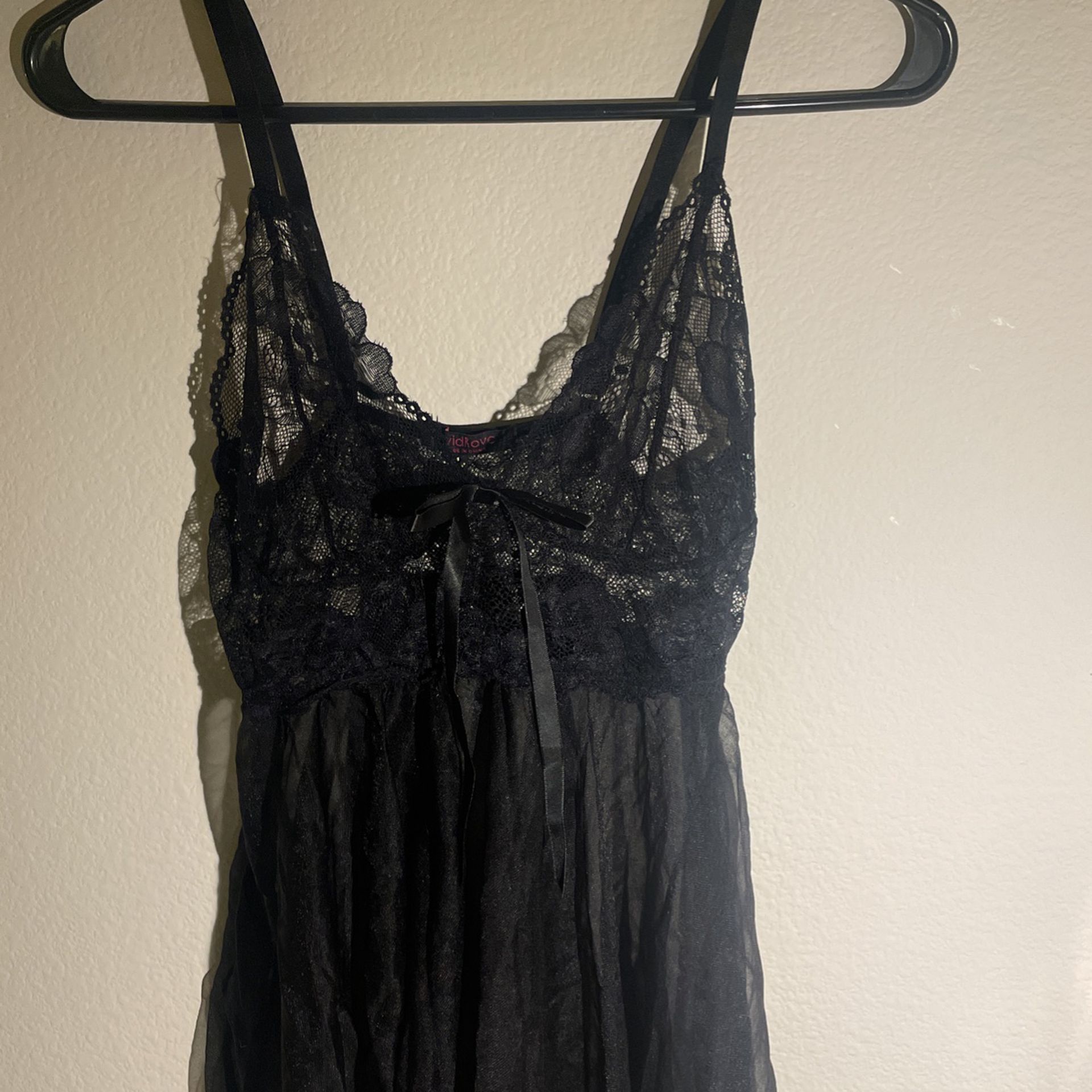 Black Lace Babydoll Lingerie Dress 
