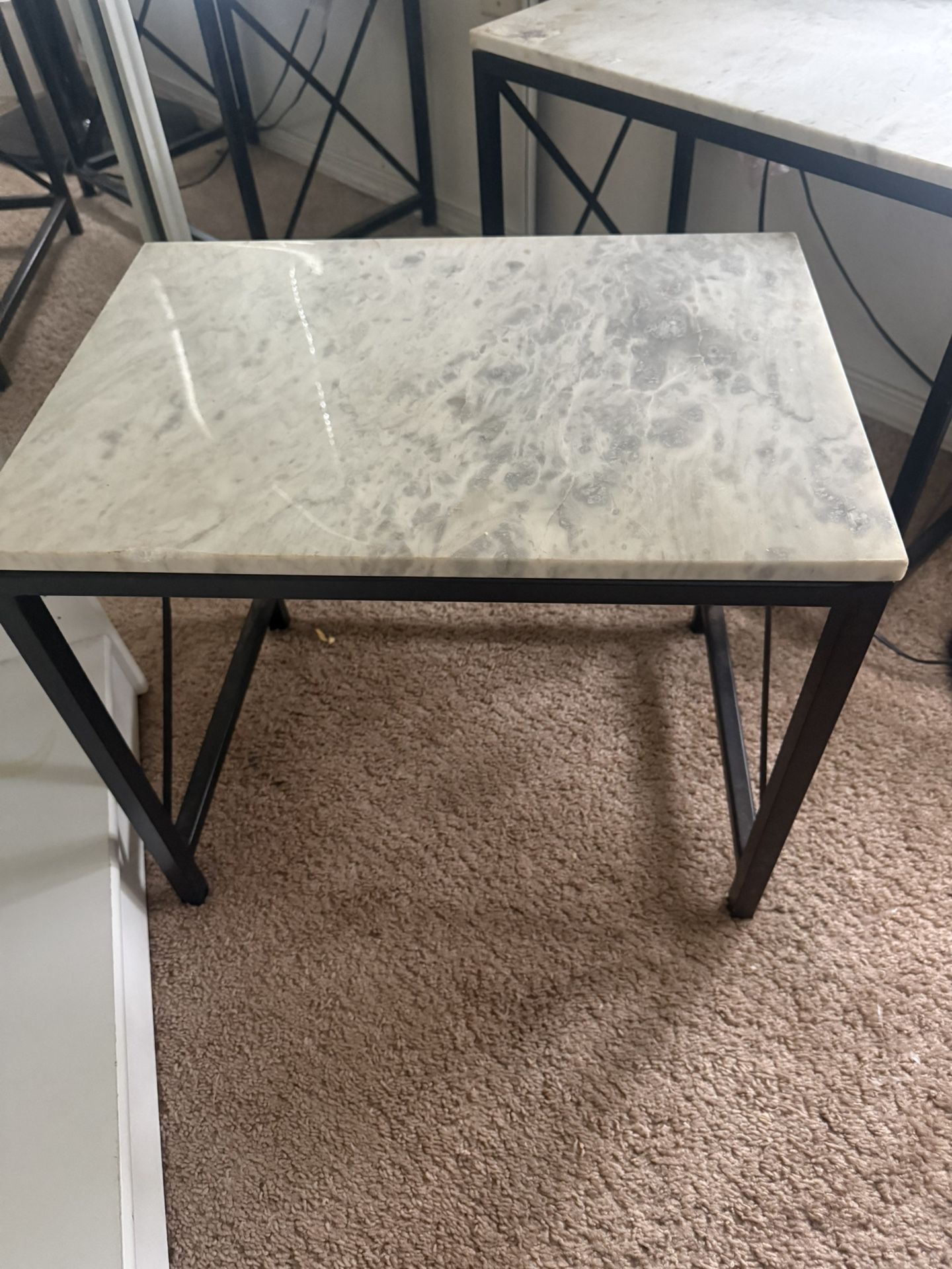 Two Marble Bed Side Stands/ Tables