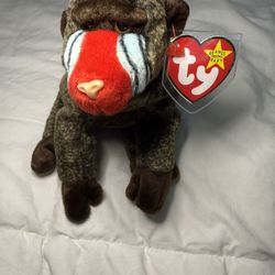 🐒 Vintage 1999 Ty Beanie Baby “Cheeks” Baboon – Retired with Tag – Excellent Condition