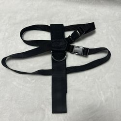 Black 32 inch dog adjustable harness with handle size medium