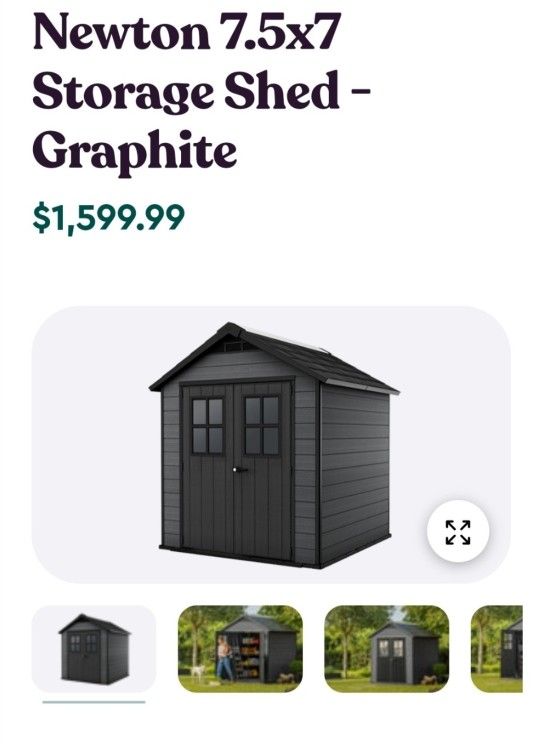 Keter Newton 7.5x7 Storage Shed $1,300