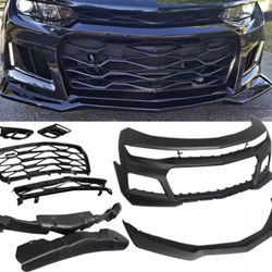 Fits 16-18 Chevrolet Camaro ZL1 Style Front Bumper Conversion Lip & Grille - PP