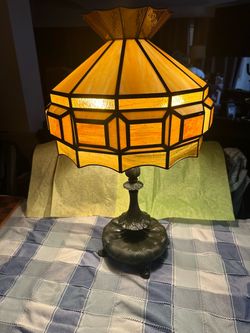 Vintage Stained glass table lamp