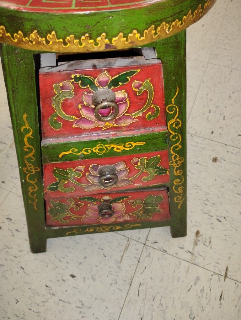 Cool Vintage Item Or The Week Sale On Handmade/Painted Tibetan Table/Stool