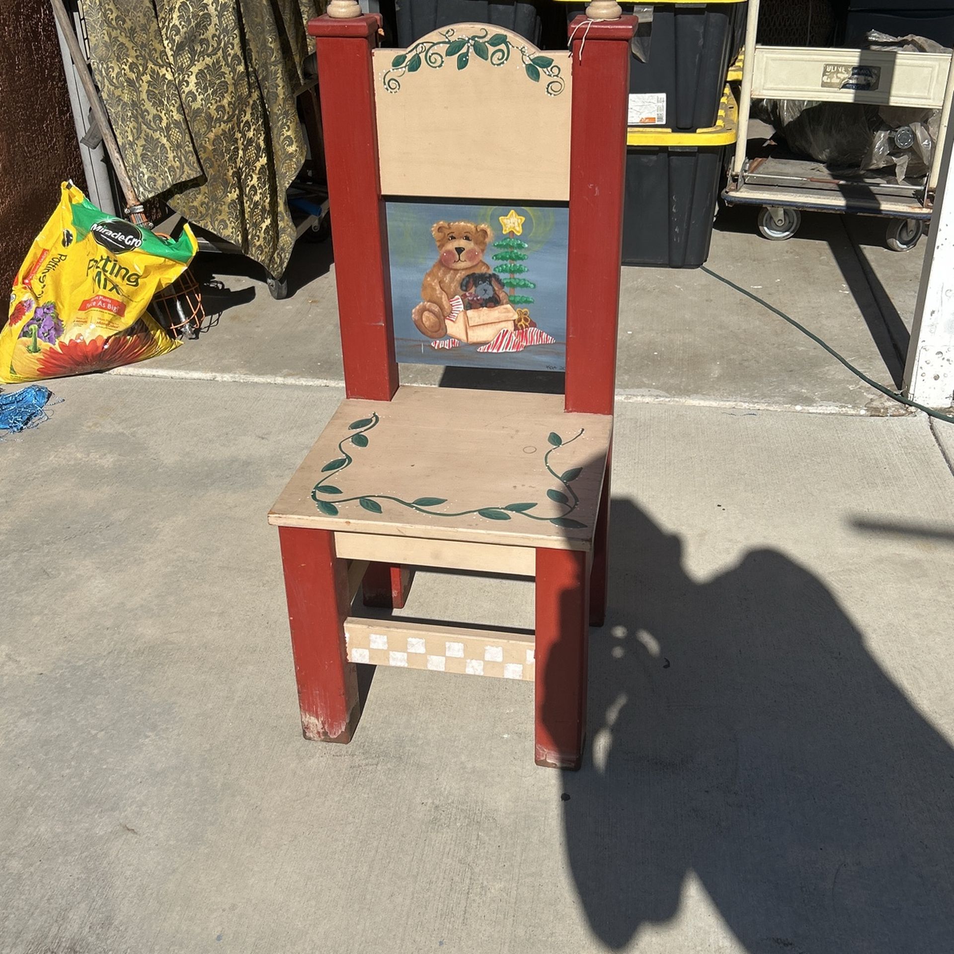 Handmade And Hand Painted Wooden Chair