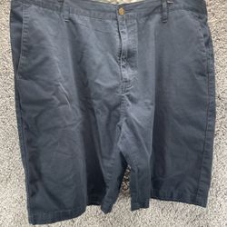 Volcom Men Shorts 40 Blue Chino Golf Skater Pockets Casual Quality Zip Button