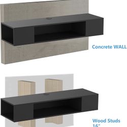 Wood Wall Storage Cabinet Under TV