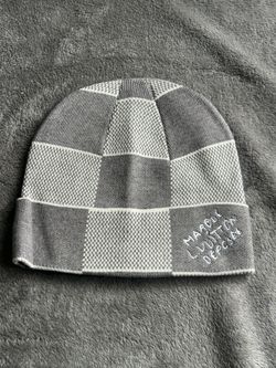 Grey patch beanie