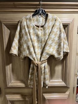 Anthropologie elevenses herringbone kimono style coat