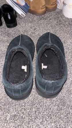 Black Suede Slip-On Slippers