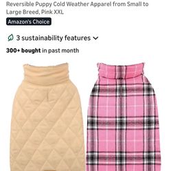 Like New Reversible Dog Jacket