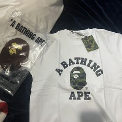 BEST OFFER WHITE a bathing ape shirt 