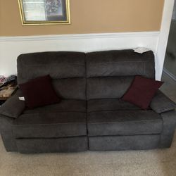 Smoke Grey Loveseat. 