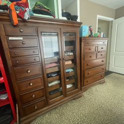 Alexander Julian " HOME colors" armoire  With Glass Door 50w 61h 19 deep  All solid wood