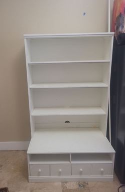 Potterybarn like White Bookcase with Drawers and Shelves