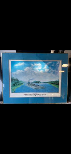 Framed 1994 Monterey Bay Blues Festival Poster – Jimi Claybrooks Art