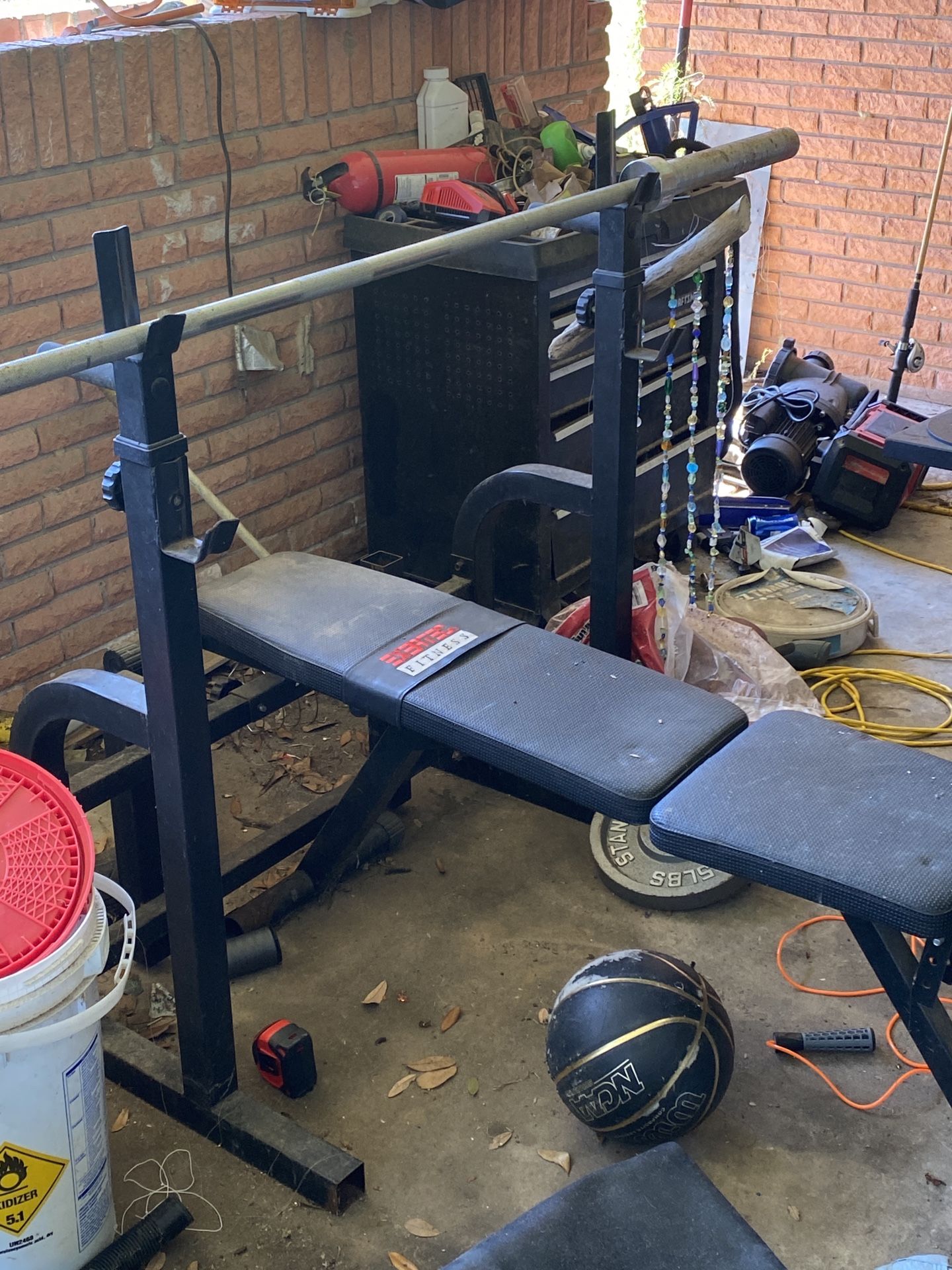 Weight Bench And Weights 