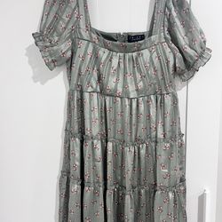 Sage green baby doll dress