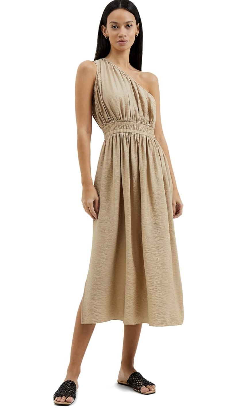 Brand New Woman’s French Connection brand Incense color One Shoulder Faron Midi Dress Up For Sale