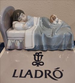 Lladró Sleeping Child with Dog Porcelain Figurine