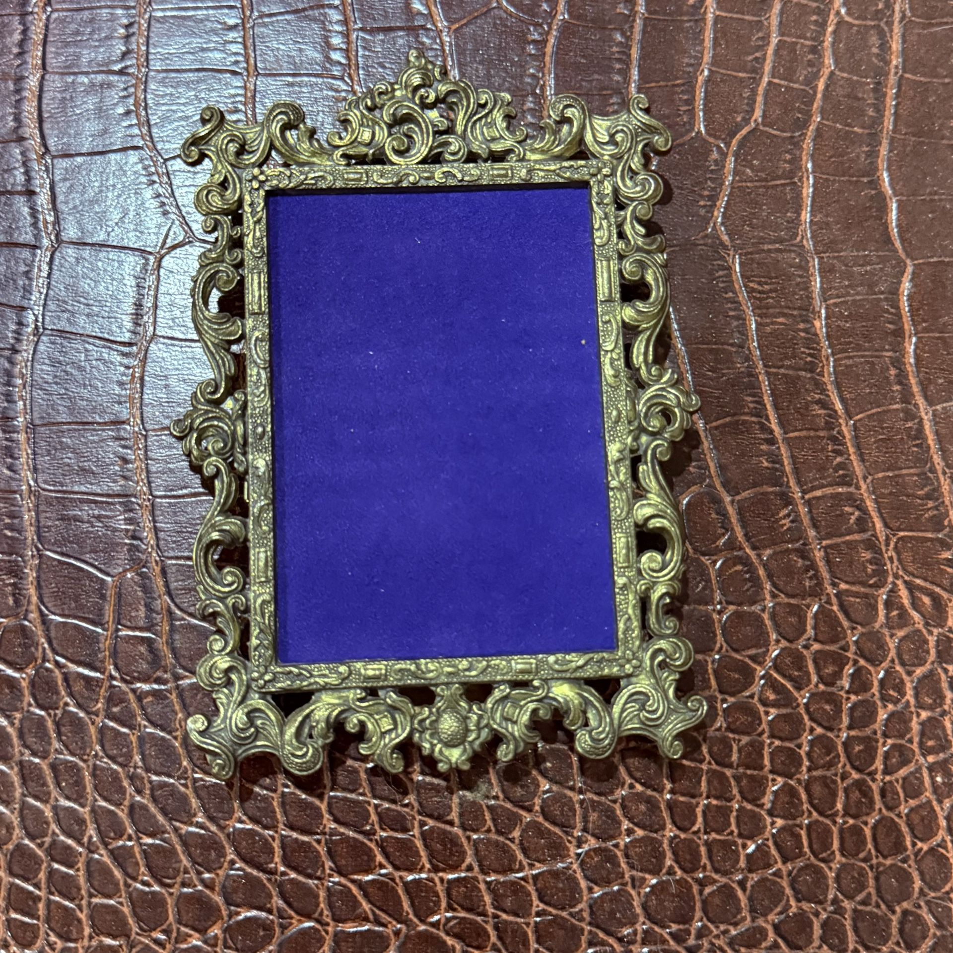 Vintage Ornate Brass Picture Frame • Made in Italy (No Glass)