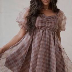 Babydoll Tulle Dress- Mocha 