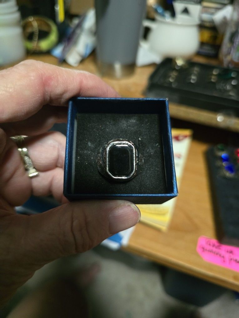 Size 12 Onyx Stainless Steel Ring