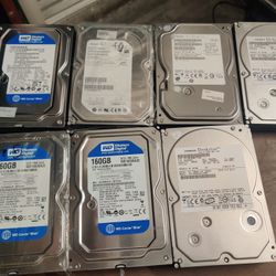 6 Hard drives 320gb , 250gb and 160gb . all works. 