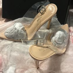 Clear Heels/nude Bottom