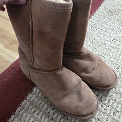 Bearpaw Women’s Suede Shearling Boots Size 11 Tan