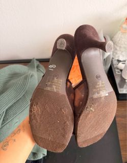 Brown kitten heels